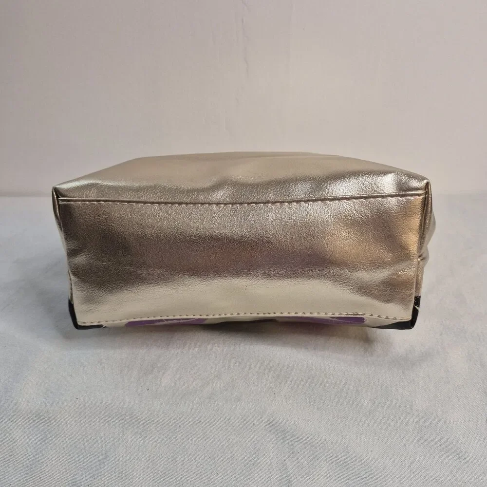 Juicy Couture Cosmetics Bag Gold Lips Pattern 12